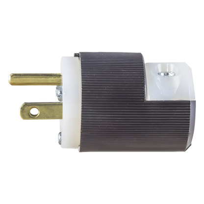 Clavija Entrada Recta/ 15A 125V/ 2 Polos 3 Hilos/ Nema 5-15P/ Grado Industrial- Comercial.