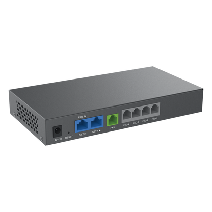 Gateway Analógico 4 FXO (Conectar Lineas Analógicas) / Puertos FXO y FXS / 3 Perfiles SIP / NAT / PoE / TR069 / Fax T.38 / 3 Vías Conferencia / AES