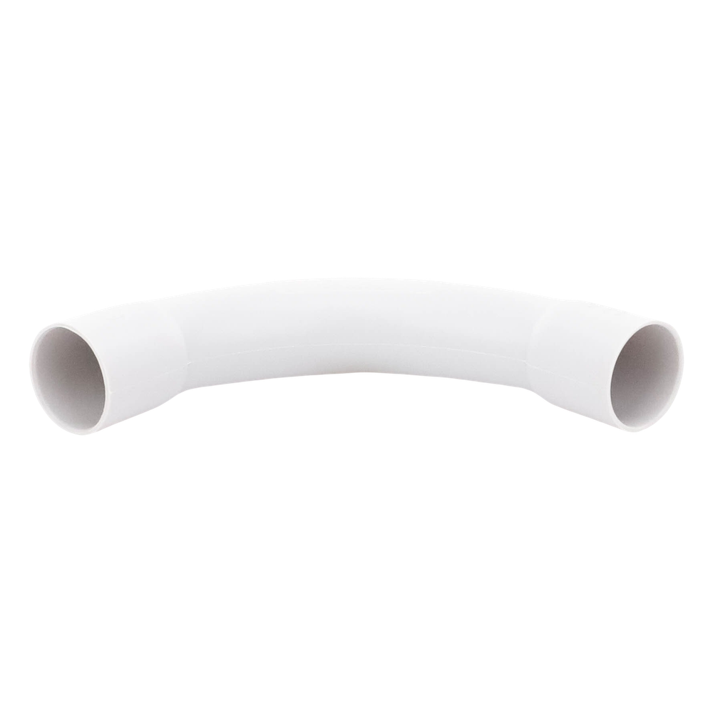 Curva de radio estrecho para tubería rígida, recomendado para cables de datos, PVC Auto-extinguible, de 25 mm