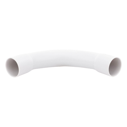 Curva de radio estrecho para tubería rígida, recomendado para cables de datos, PVC Auto-extinguible, de 25 mm