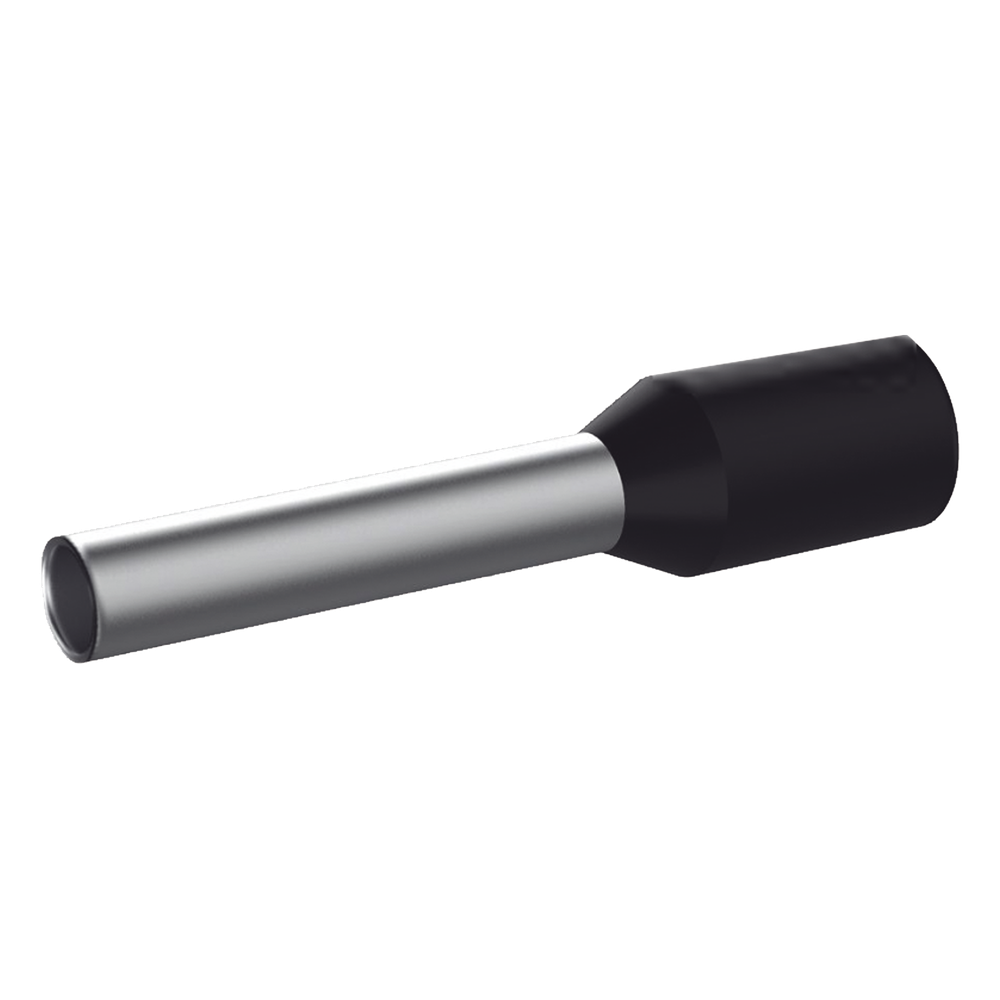 Ferrule Aislado PAN-TERM para Cable 16 AWG, Largo 16.5mm, DIN Color Negro. Paquete 500 Piezas