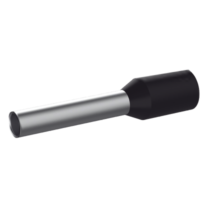 Ferrule Aislado PAN-TERM para Cable 16 AWG, Largo 16.5mm, DIN Color Negro. Paquete 500 Piezas