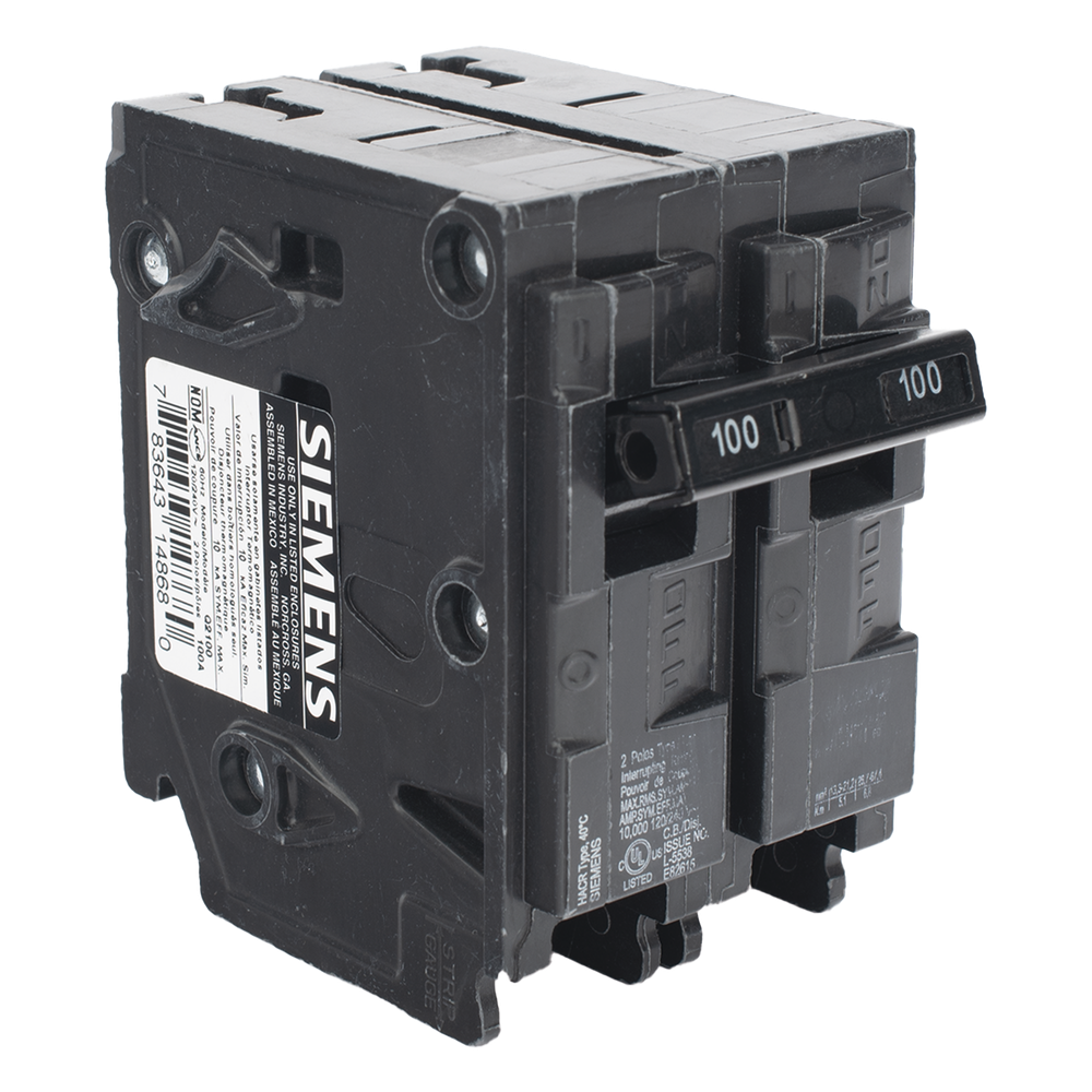 Interruptor automático enchufable tipo QP 2 polos, 100 amp