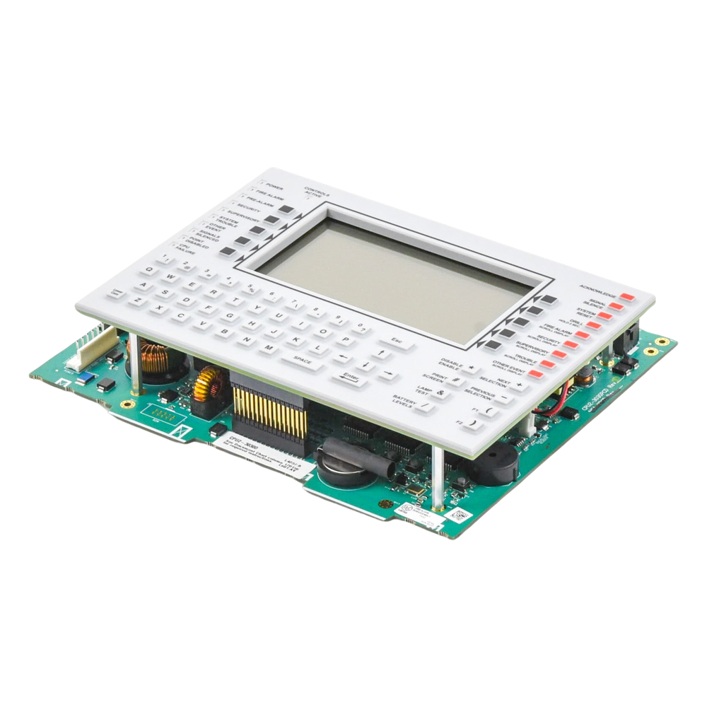 Unidad central de procesamiento con pantalla LCD de 640 caracteres y teclado QWERTY, en inglés, para panel de detección de incendio NFS2-3030