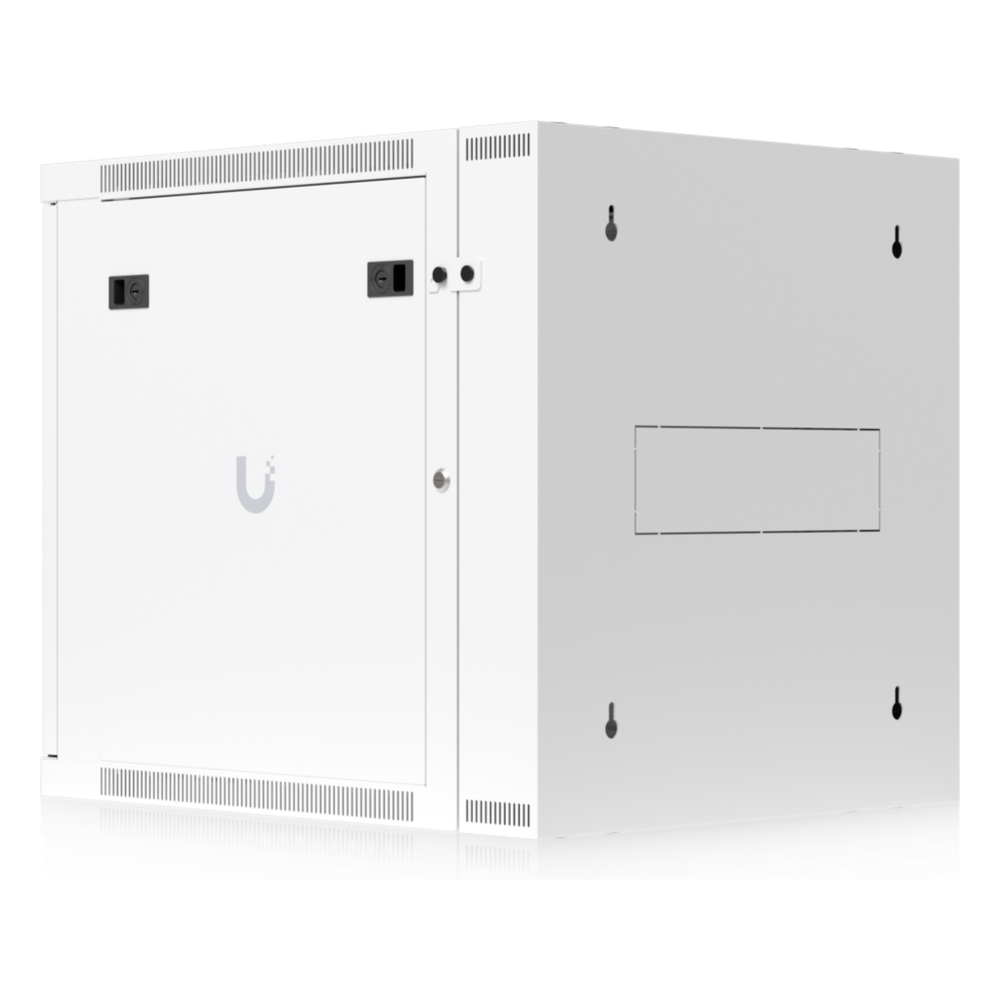 UACC Rack Cabinet 12U (600 x 703 mm) - Gabinete Cerrado para Montaje en Pared con Puerta Frontal de Vidrio Templado, Puerta Trasera Abatible