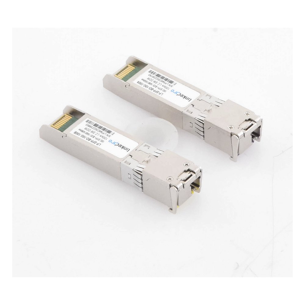 Transceptores Ópticos Bidireccionales SFP+ (Mini-Gbic) / Monomodo 1490 & 1550 nm / 10 Gbps / 10GBASE-BX / Conector LC/UPC Simplex / DDM / Hasta 100