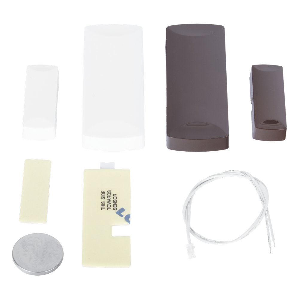 Sensor + Transmisor Inalámbrico 1 Zona / Contacto Magnético + Entrada Externa / 345 MHz / Batería 5 Años / Convierte Sensores Cableados a Inalámbricos