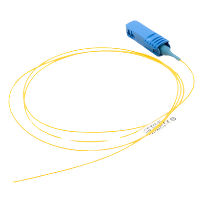 Pigtail de Fibra Óptica SC/UPC Simplex, Monomodo OS1/OS2 XGLO, OFNR, Color Amarillo, 1 Metro (3.28 Pies)