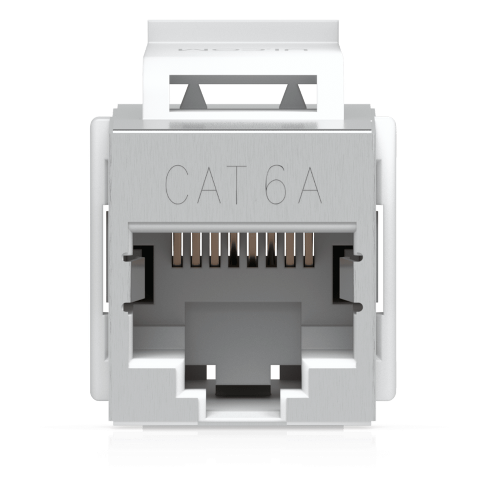 Keystone Coupler Cat6A Pass-Through para Cable Ethernet Preterminado, Instalación Snap-In en Patch Panel, Paquete con 12 Piezas