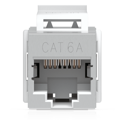 Keystone Coupler Cat6A Pass-Through para Cable Ethernet Preterminado, Instalación Snap-In en Patch Panel, Paquete con 12 Piezas