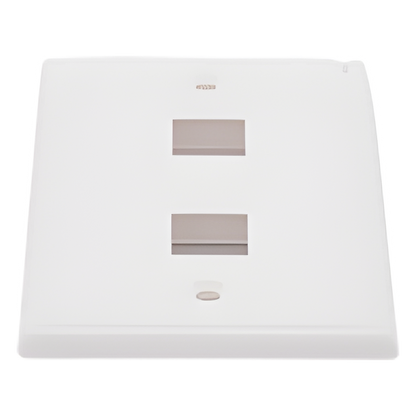 Placa de Pared de 2 Puertos, Keystone, Color Blanco