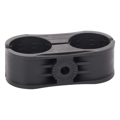 Sujetador Plástico para Cable Coaxial 1-5/8" / Doble / Montaje en Varilla Roscada 3/8" o M10 / Paquete de 10 Piezas