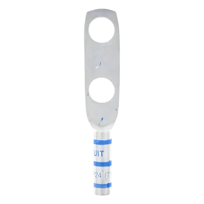 Zapata de compresión LCC6-38D-L para cal. 6 Awg, Doble barreno para tornillo prisionero de 3/8, Espaciado de orificio 25.4mm, 1 Pz