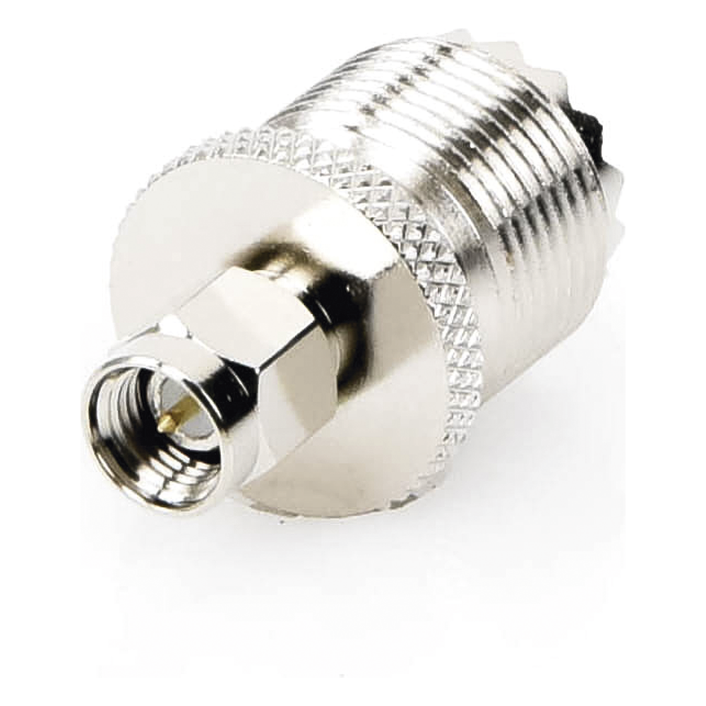 Adaptador en Línea, de Conector SMA Macho a UHF Hembra (SO-239), Níquel/ Oro/ Teflón