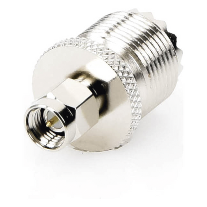 Adaptador en Línea, de Conector SMA Macho a UHF Hembra (SO-239), Níquel/ Oro/ Teflón