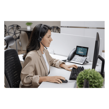 Yealink UH34 Lite Mono Professional con cancelación de ruido, USB-A, indicador de ocupado y listos para usar en centros de llamadas.