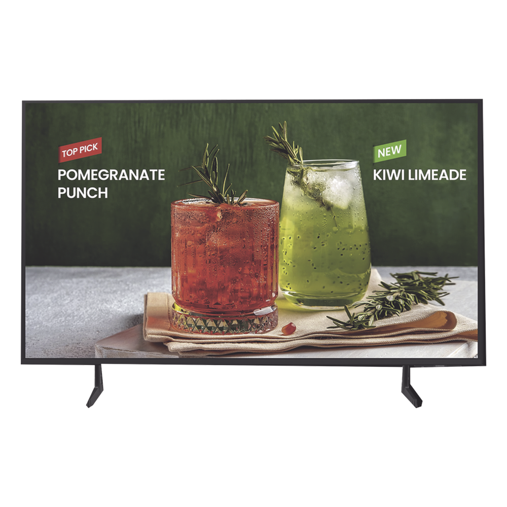 Televisión para Negocios 98" / UHD 4K (3840x2160p) / 250 nit / Tizen OS / HDMI / WiFi 5 / Bocinas 20W / eARC / Operación 16/7 / VESA 600x400