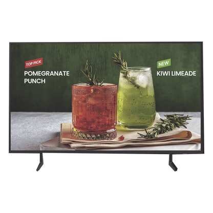 Televisión para Negocios 98" / UHD 4K (3840x2160p) / 250 nit / Tizen OS / HDMI / WiFi 5 / Bocinas 20W / eARC / Operación 16/7 / VESA 600x400