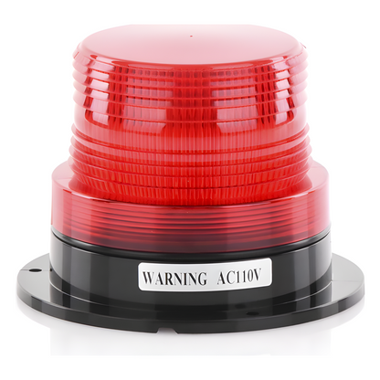 Burbuja Brillante de Larga Vida Útil, con 8 LEDs Color Rojo, Domo Rojo, 110 Vca