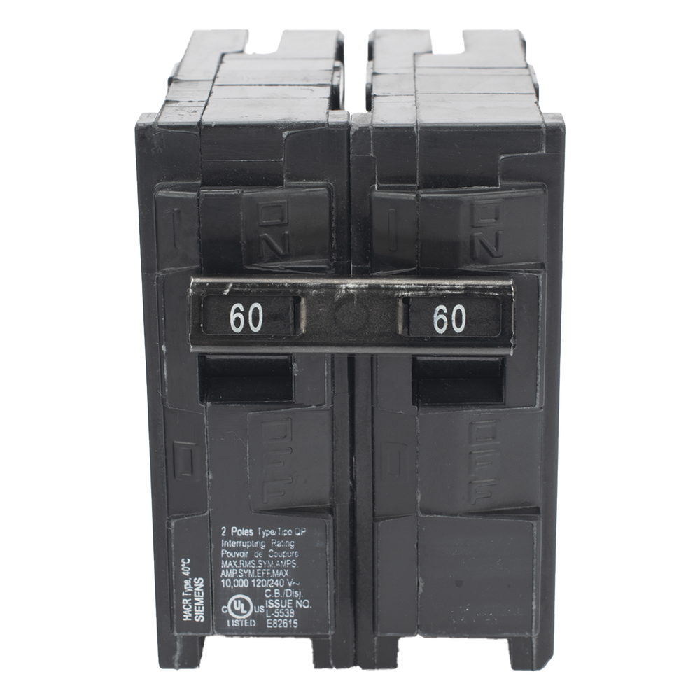 Interruptor automático enchufable tipo QP 2 polos, 60 amp