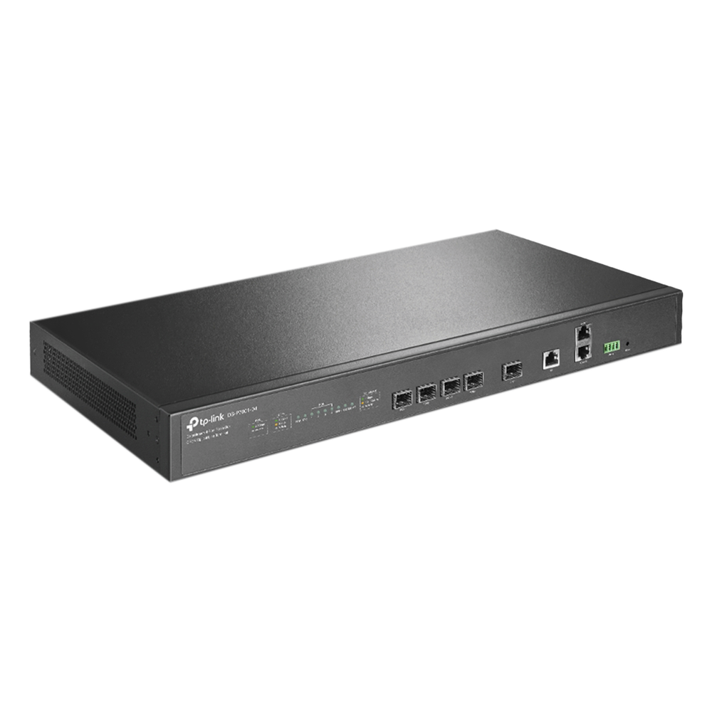 Delta Stream - OLT de 4 puertos GPON / Conexión de hasta 512 ONUs / 1 Puerto Gigabit RJ45 Uplink / 1 Puertos SFP+ Uplink / Fuentes Redundantes AC- DC
