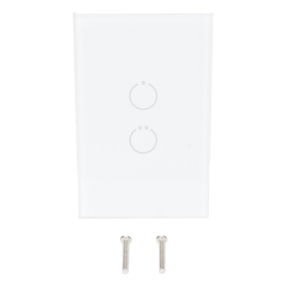 (ZWAVE) Interruptor On/Off panel táctil touch inalámbrico Zwave Plus 2 botones. Compatible con Hubitat HC8, Álula M2M, otro