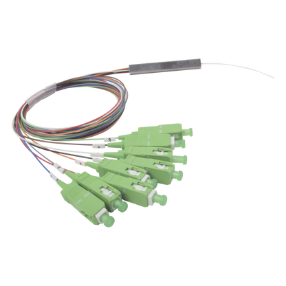 Splitter (Divisor Óptico) Tipo PLC, de 1x8, Conectores SC/APC de Salida