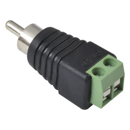 Adaptador RCA Macho Tipo Jack Polarizado / Terminales Tipo Tornillo / Polarizado (+/-) / Recomendado para Video y Audio en Sistemas de Video