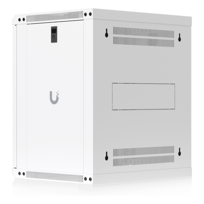 UACC Rack Cabinet 12U (550 x 450 mm) - Gabinete Cerrado para Montaje en Pared con Puerta de Vidrio Templado, Totalmente Ensamblado con Ventiladores