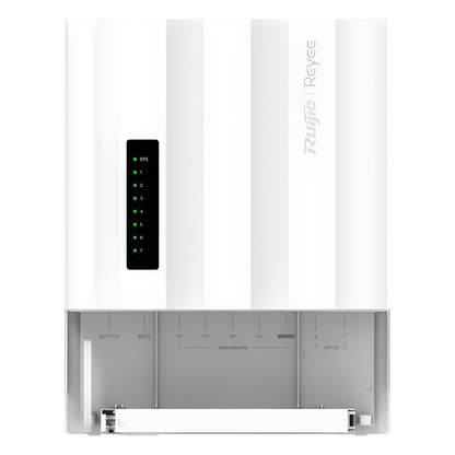 Switch Outdoor Capa 2 / 7 Puertos Gigabit + 2 SFP / PoE/PoE+/PoE++ 60W / IP65 / ERPS / Gestión Cloud / 14 Gbps