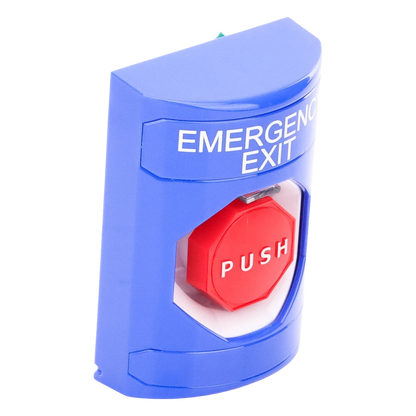 Botón De Salida De Emergencia Con Bocina De Advertencia Integrada, Interior/Exterior, Texto En Ingles, Tapa Protectora De Policarbonato Súper