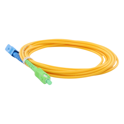 Jumper de Fibra Óptica Monomodo SC/UPC-SC/APC Simplex, Color Amarillo, 3 Metros (9.84 Pies), 3 mm