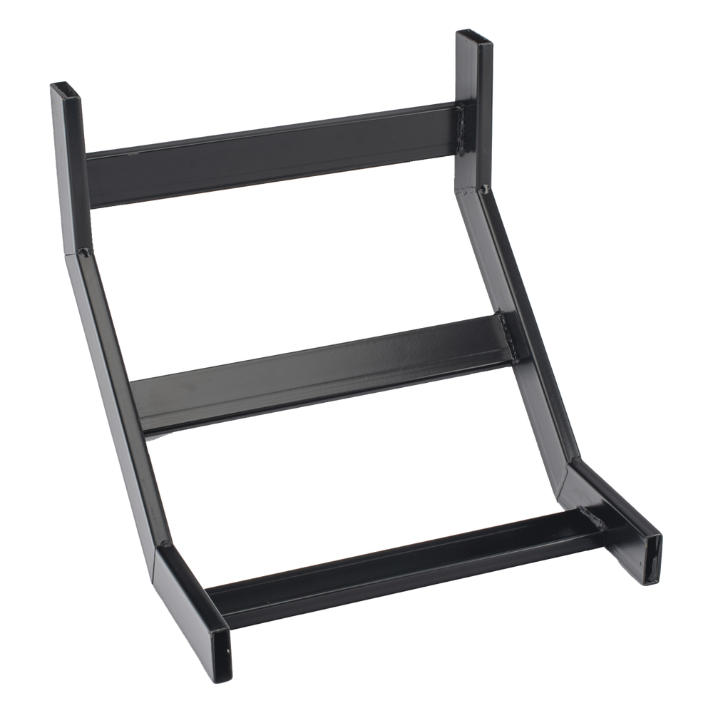 Curva Vertical Interior de 90° para Escalera Tubular de 1.5" de Peralte y 12" de Ancho, Acabado con Pintura Epóxica Color Negro, Incluye Coples y