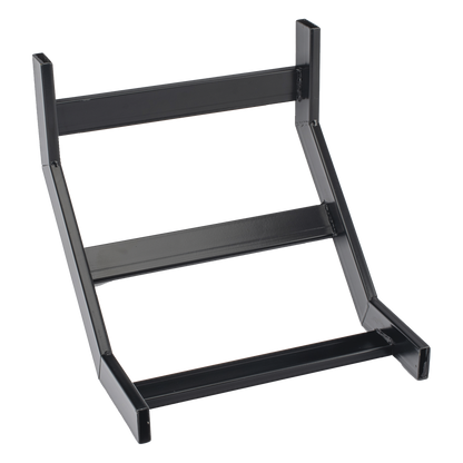Curva Vertical Interior de 90° para Escalera Tubular de 1.5" de Peralte y 12" de Ancho, Acabado con Pintura Epóxica Color Negro, Incluye Coples y