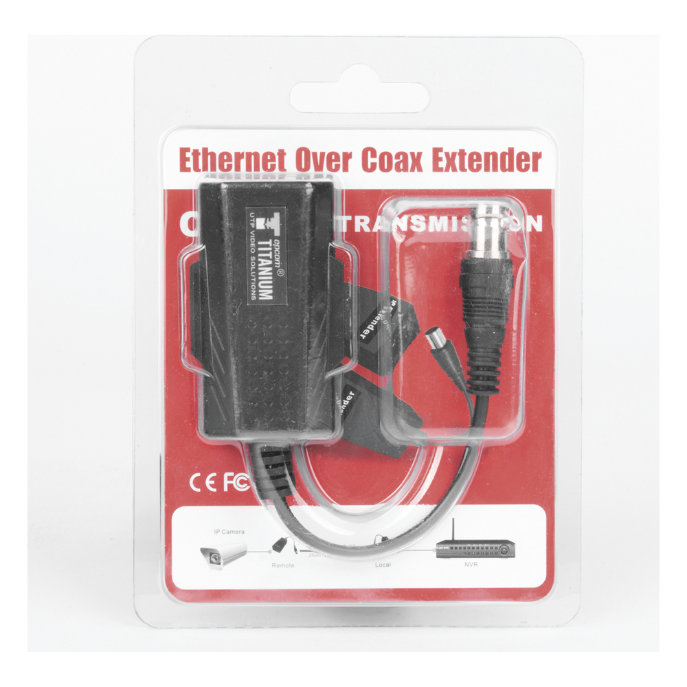 Kit EXTENSOR IP por cable CABLE COAXIAL para distancias de HASTA 200 m / REUTILIZA EL CABLEADO EXISTENTE PARA CONECTAR CÁMARAS IP / No Requiere
