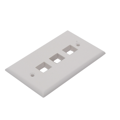 Placa de Pared de 3 Puertos, Keystone, Color Blanco