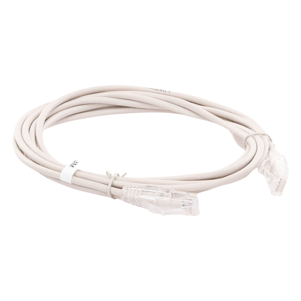 Cable de Parcheo Slim UTP Cat6A - 3 Metros (9.84 Pies) Gris, Diámetro Reducido (28 AWG)