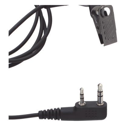 Micrófono - audífono de tubo acústico transparente de grado médico con conector de dos pines para KENWOOD Y TXPRO