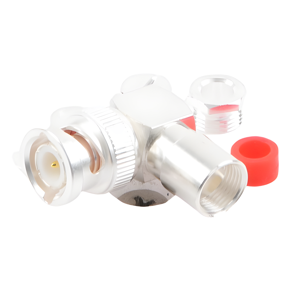 Conector BNC Macho en Ángulo Recto de Rosca para LP-195, LP-142, LMR-195, RG-58/U, RG-142/U, Plata/Oro/Teflón