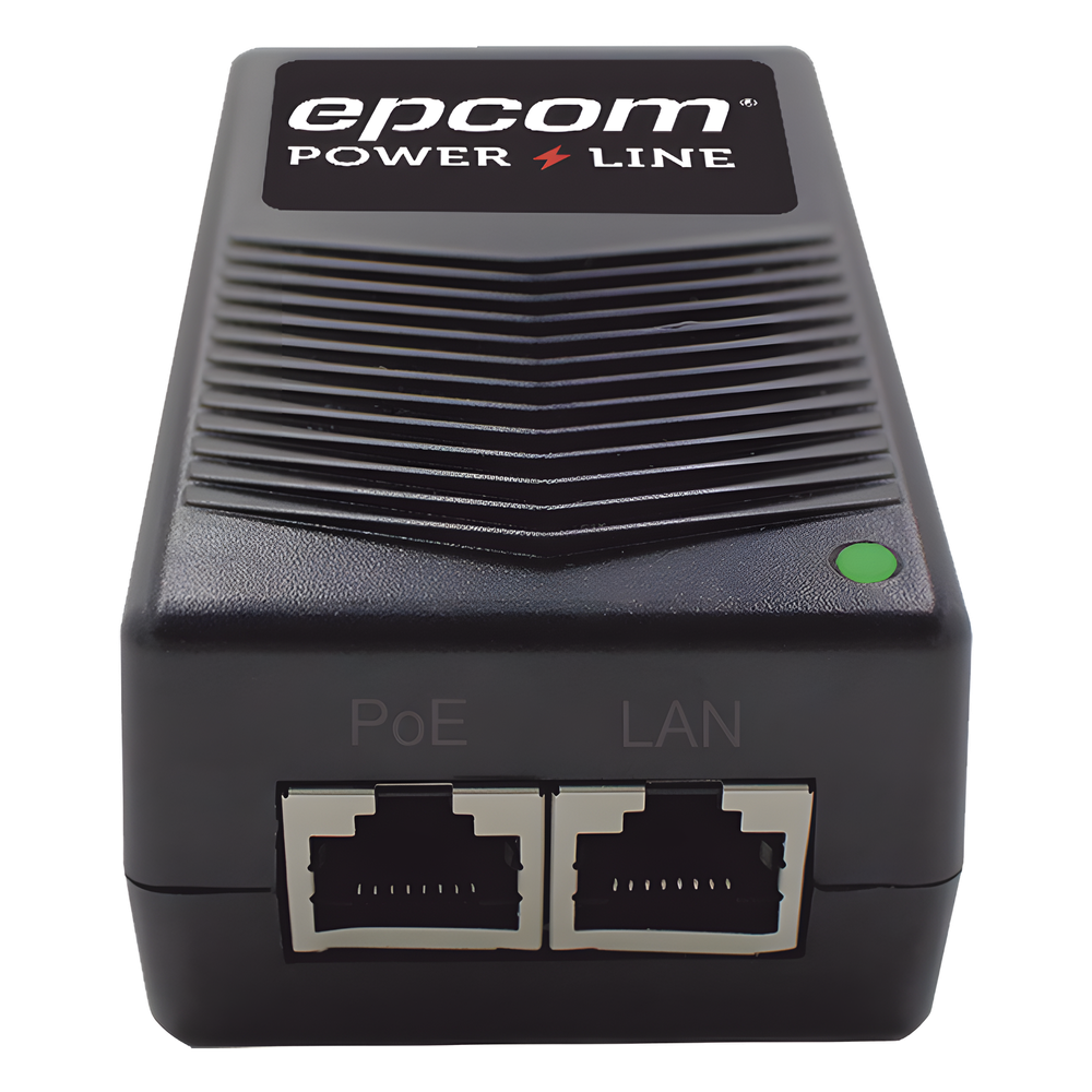 Adaptador de pared / Inyector PoE / 24 Vcc / 1 A / Controlado por chip IC / Protección contra OV, OC, SC, UV/ Fácil de instalar