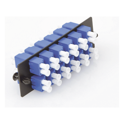 Placa Acopladora de Fibra Optica FAP, Con 12 Conectores LC Duplex (24 Fibras), Para Fibra Monomodo OS1/OS2, Color Azul