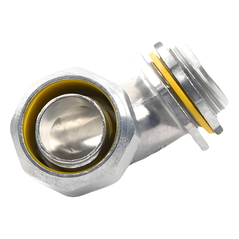 Conector Curvo para tubo tipo Liquidtight 1" (25 mm). Compatible con ANC-COT-100.