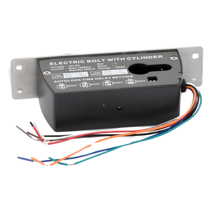 Cerradura de Perno 2000 kg de sujeción/ Cerrada en caso de falla (Fail Safe)/ Con temporizador y Sensor de puerta