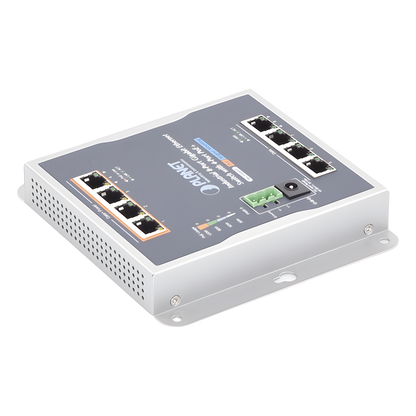 Switch Industrial No Administrable, Múltiple Montaje (Pared, Riel DIN y Magnético), 8 Puertos Gigabit con 4 puertos PoE 802.3at, Hasta 120 W.