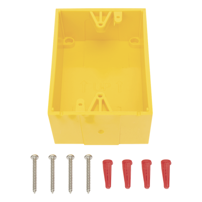Caja trasera de montaje color amarillo para estaciones de parada STOPPER