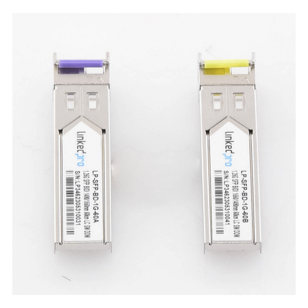 Transceptores Ópticos Bidireccionales SFP (Mini-Gbic) / Monomodo 1490 & 1550 nm / 1.25 Gbps / 1000BASE-BX / Conector LC/UPC Simplex / DDM / Hasta 60
