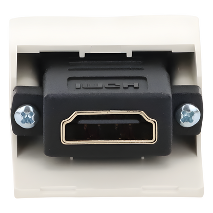 Módulo Acoplador HDMI 2.0, Hembra a Hembra Tipo-A, Categoría 2, Uso en 2 Puertos Mini-Com, Color Blanco Mate