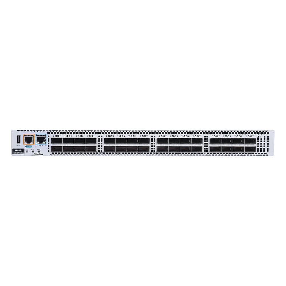 Switch Data Center 100GE / 32 Puertos QSFP28 100G / 6.4 Tbps 2030 Mpps / VXLAN EVPN Spine-Leaf L3 / RDMA PFC ECN Lossless Ethernet / BGP OSPF MLAG 1