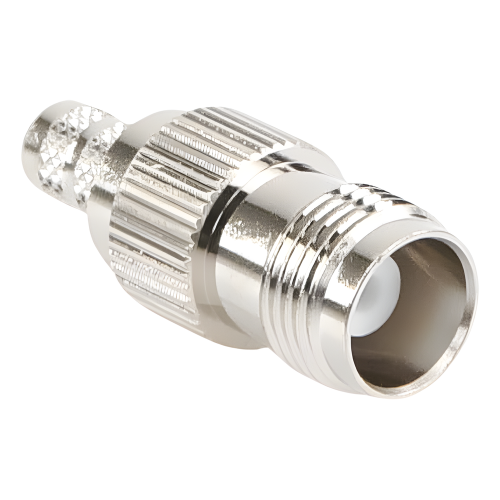 Conector TNC Hembra de Anillo Plegable para Cables RG-8/X, LMR-240, Grupo X, Níquel/ Oro/ Delrin