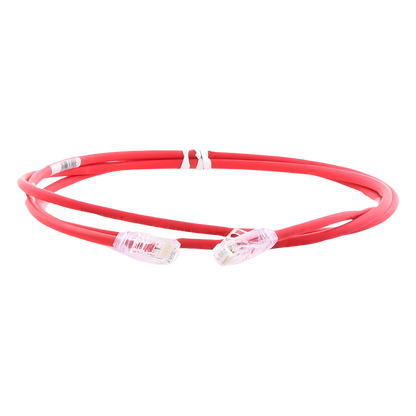 Cable de Parcheo UTP Cat6A, CM/LSZH, Diámetro Reducido (28AWG), Color Rojo, 1.52 Metros (5 Pies)